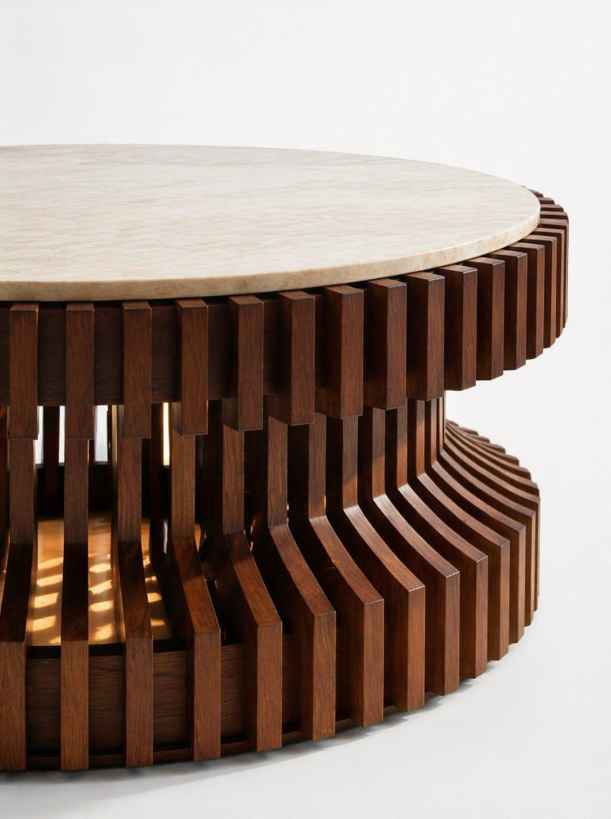 Sculptural Round Coffee Table