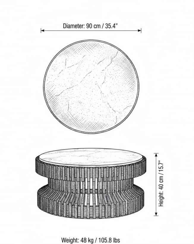 Sculptural Round Coffee Table