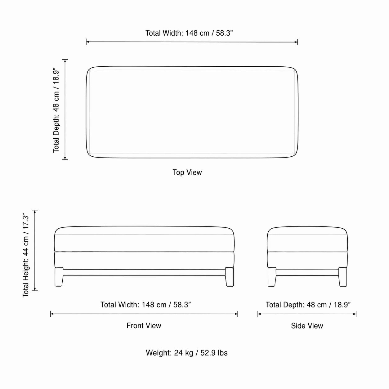 Luxury Bench Ottoman