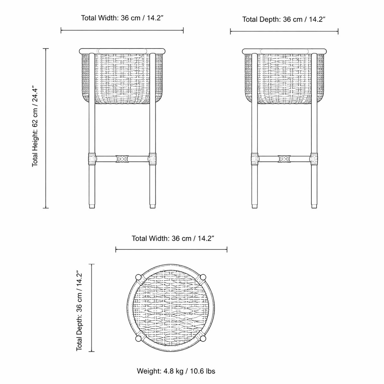Luxury Woven Plant Stand