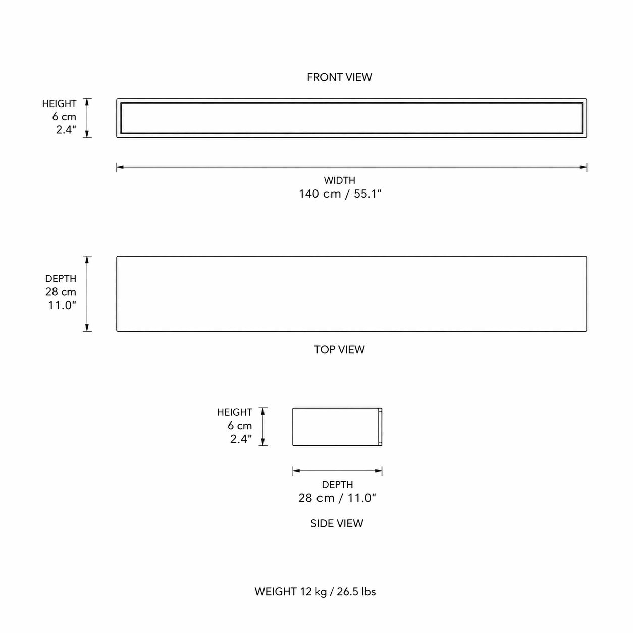 Architectural Floating Shelf