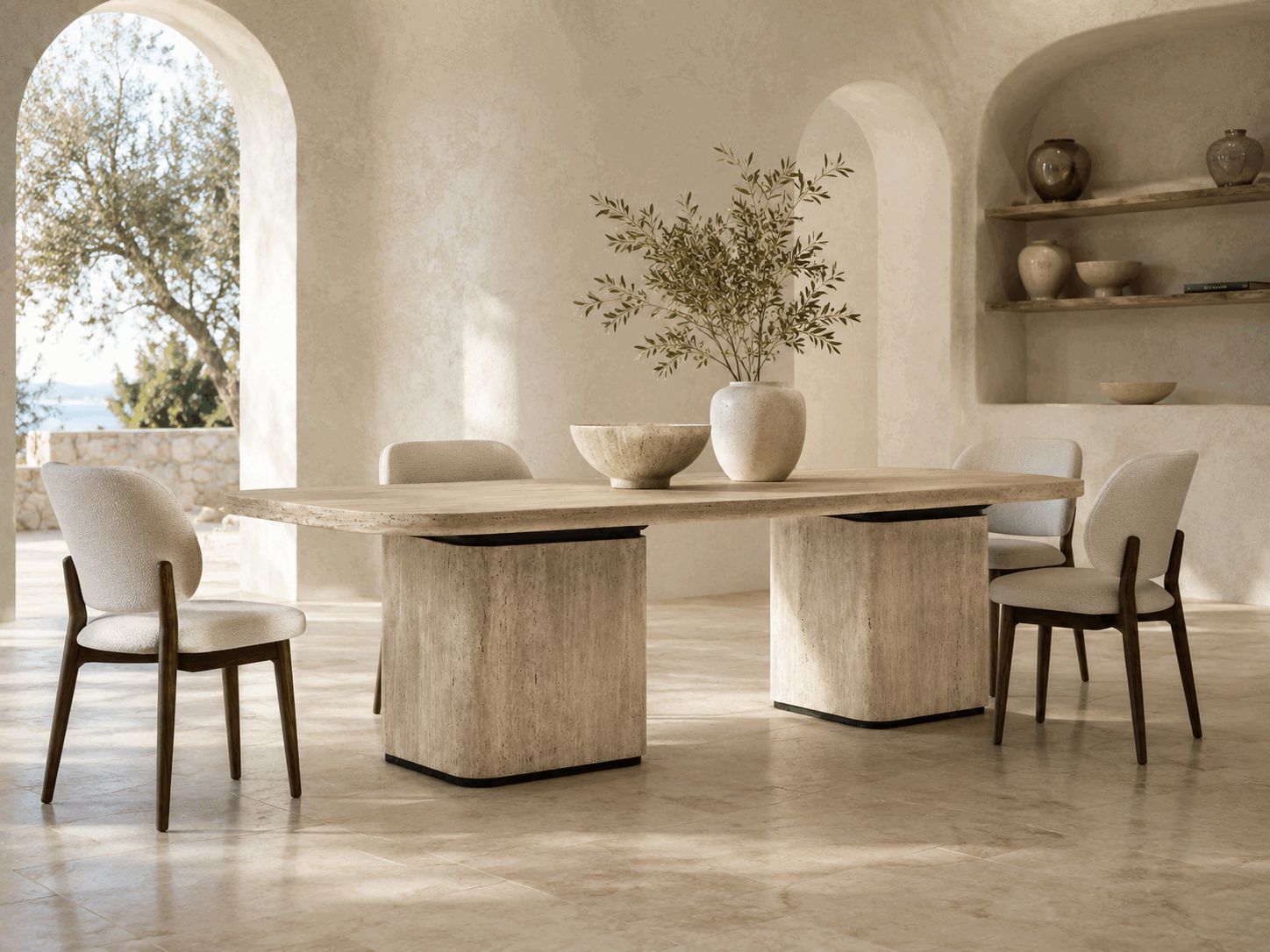 Luxury Travertine Dining Table