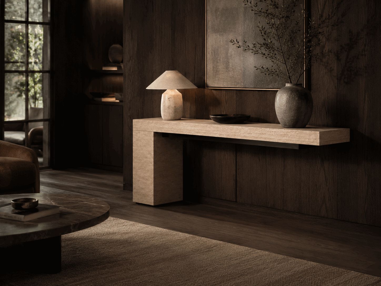 Luxury Travertine Console