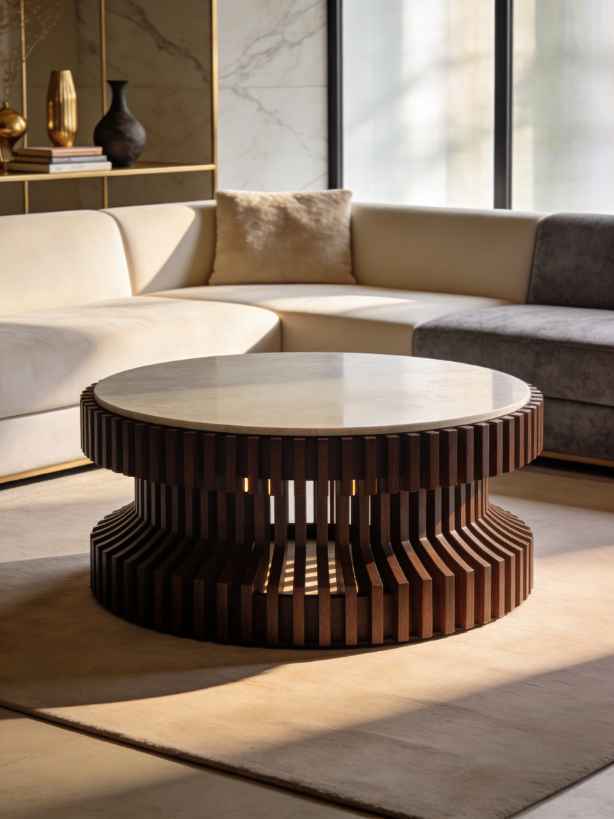 Sculptural Round Coffee Table