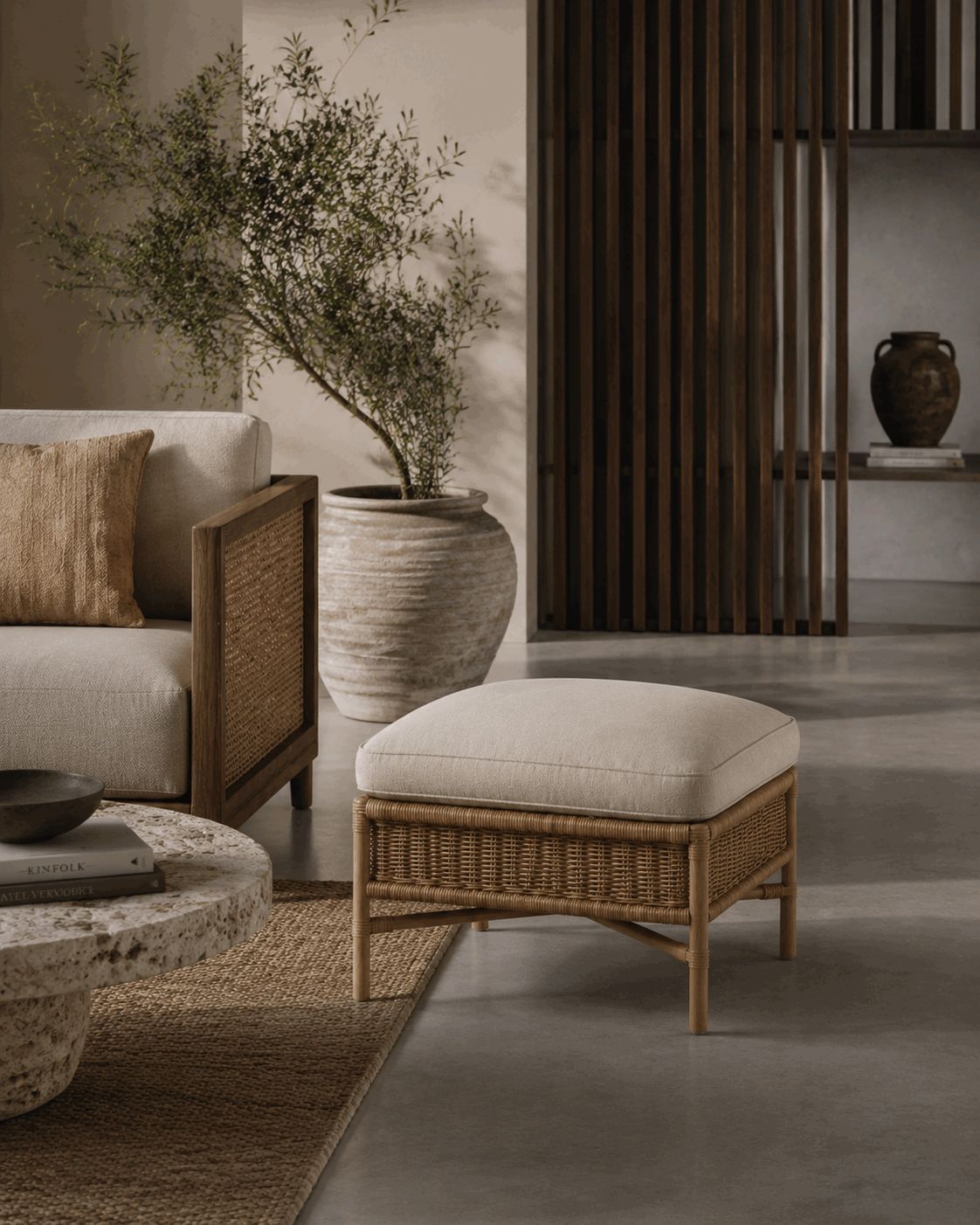 Luxury Woven Ottoman