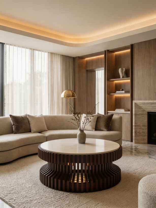 Sculptural Round Coffee Table