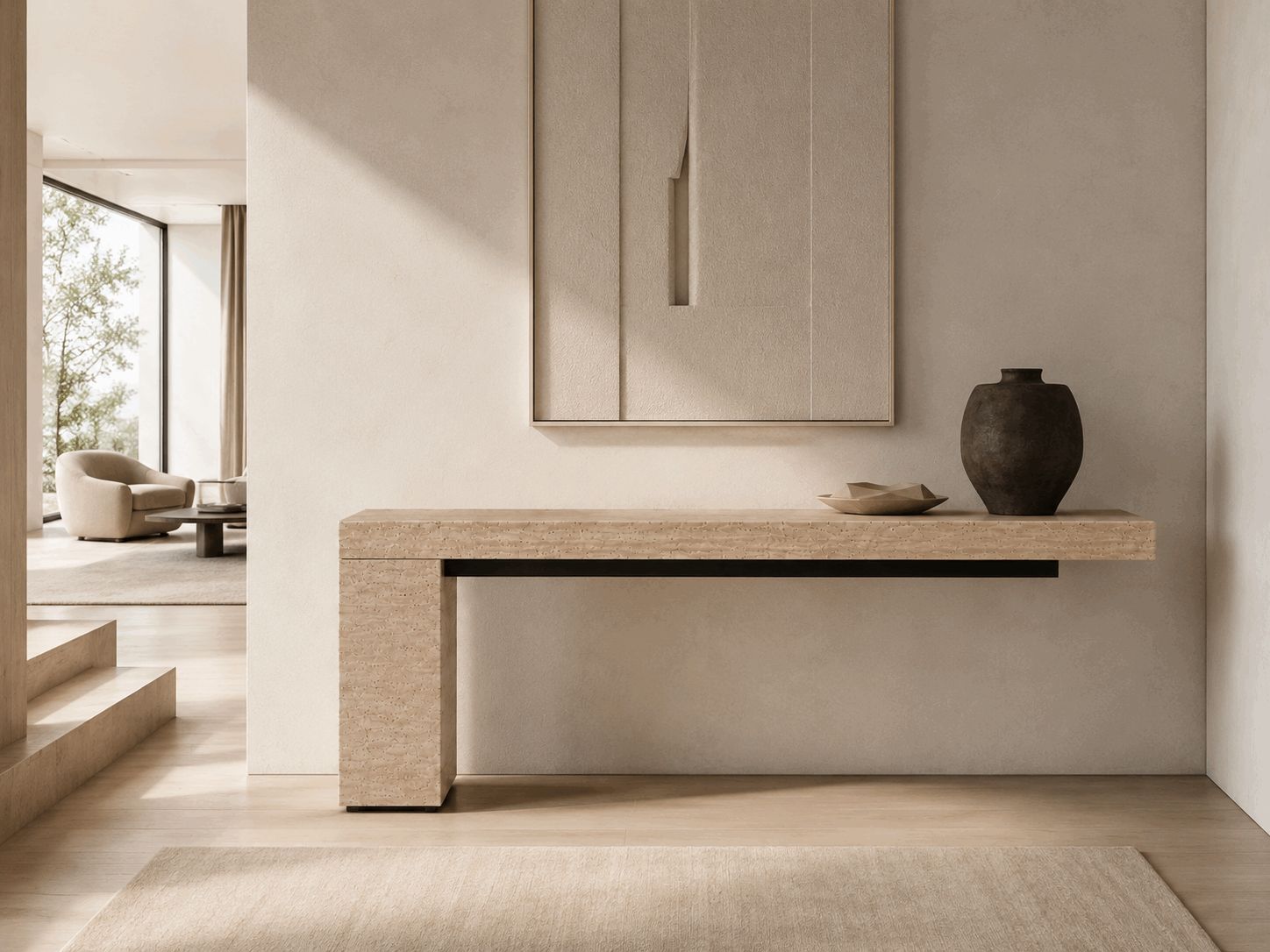 Luxury Travertine Console