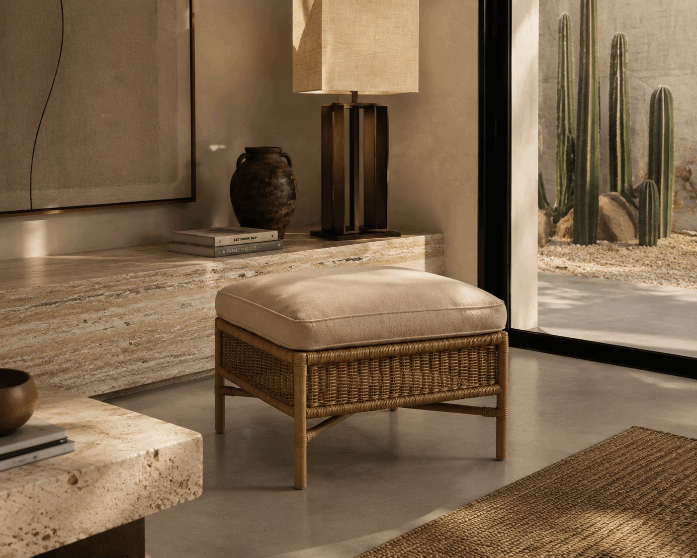 Luxury Woven Ottoman