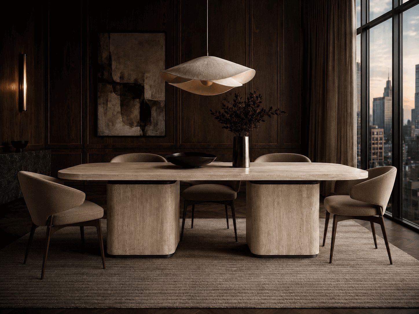 Luxury Travertine Dining Table