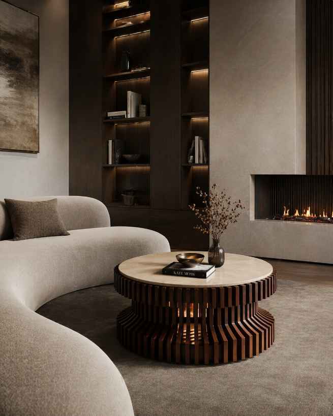 Sculptural Round Coffee Table