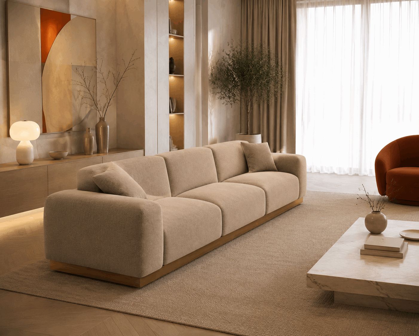Contemporary Three-Seater Sofa