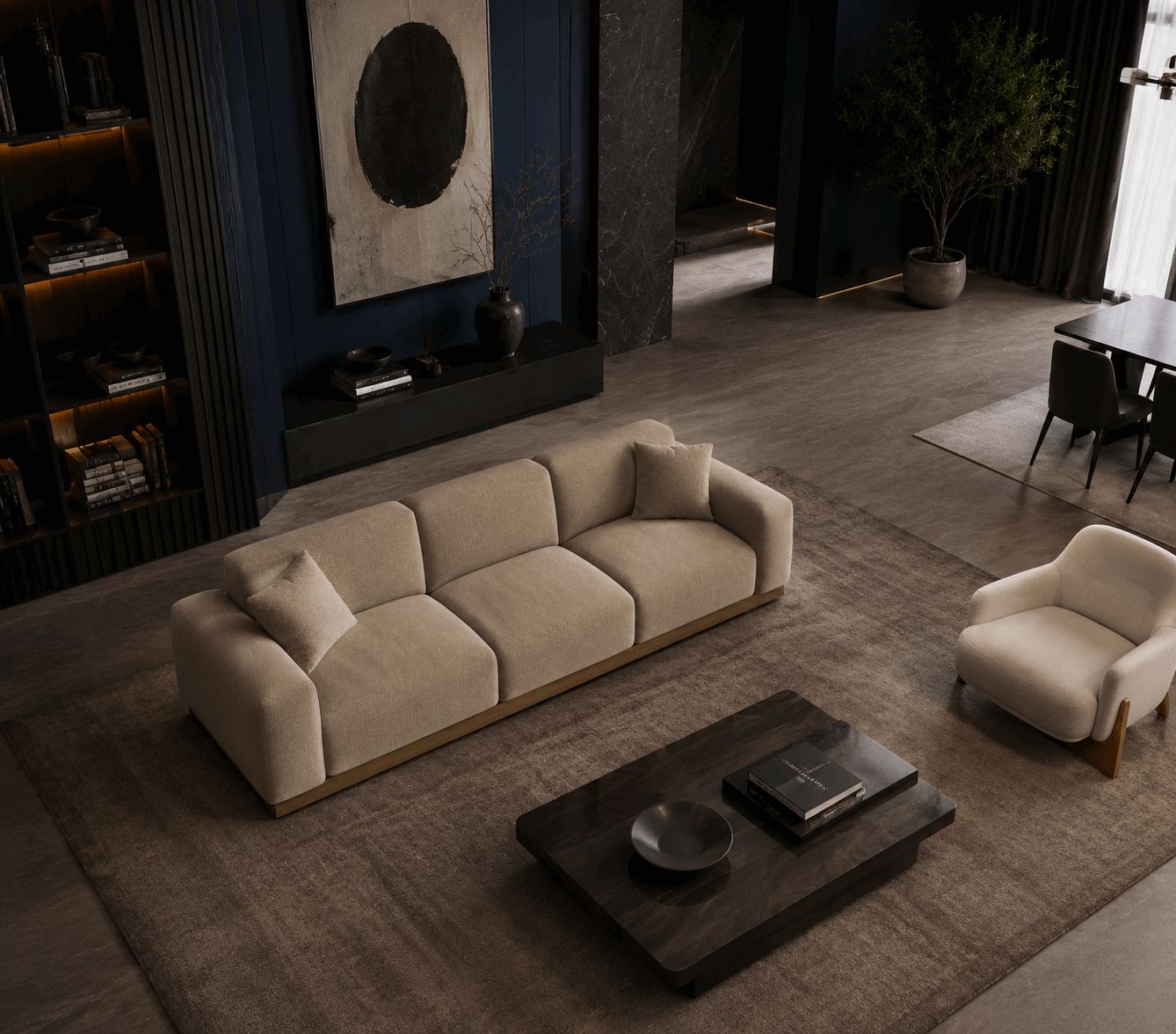 Contemporary Three-Seater Sofa