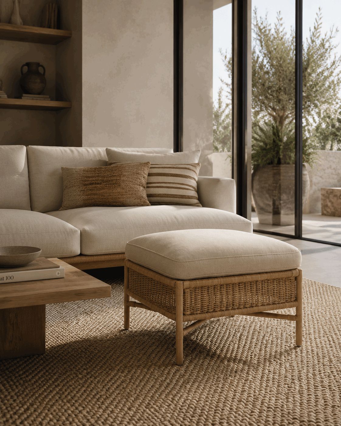 BALI Woven Ottoman