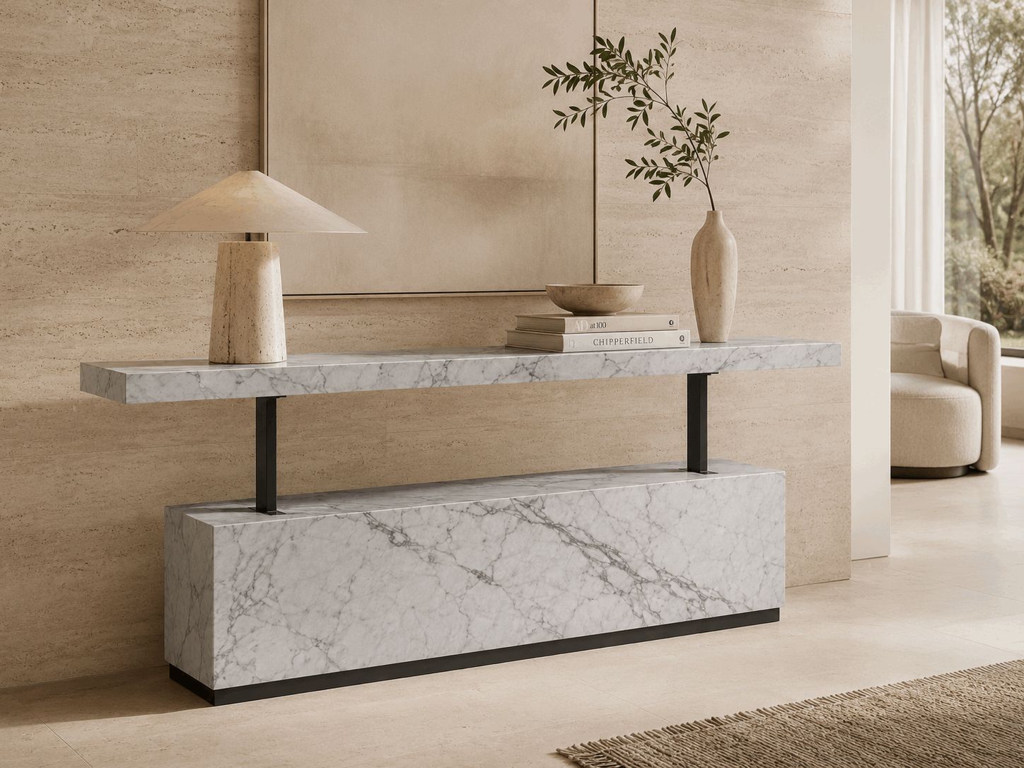 CARRARA Marble Console