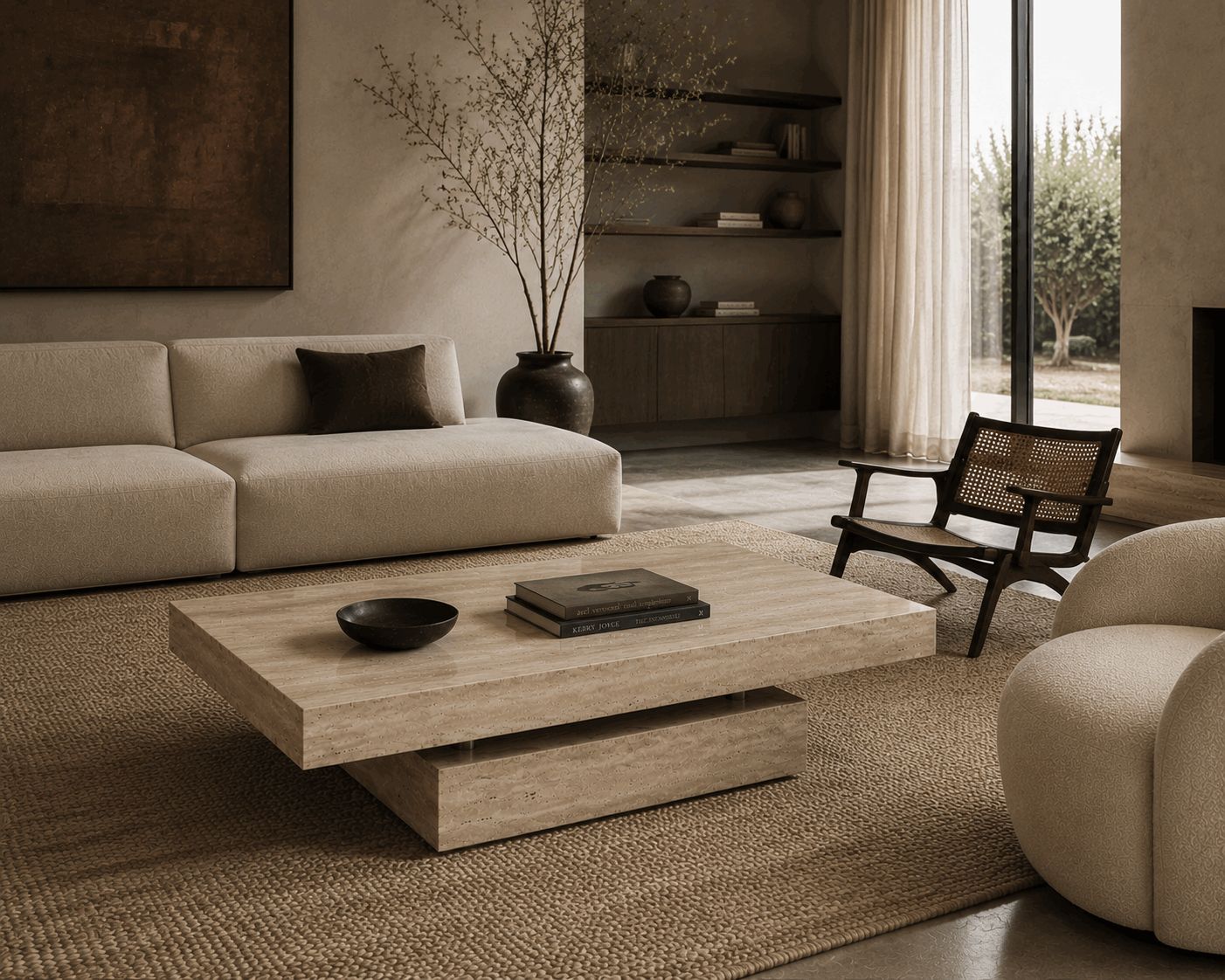 ATLAS Travertine Coffee Table