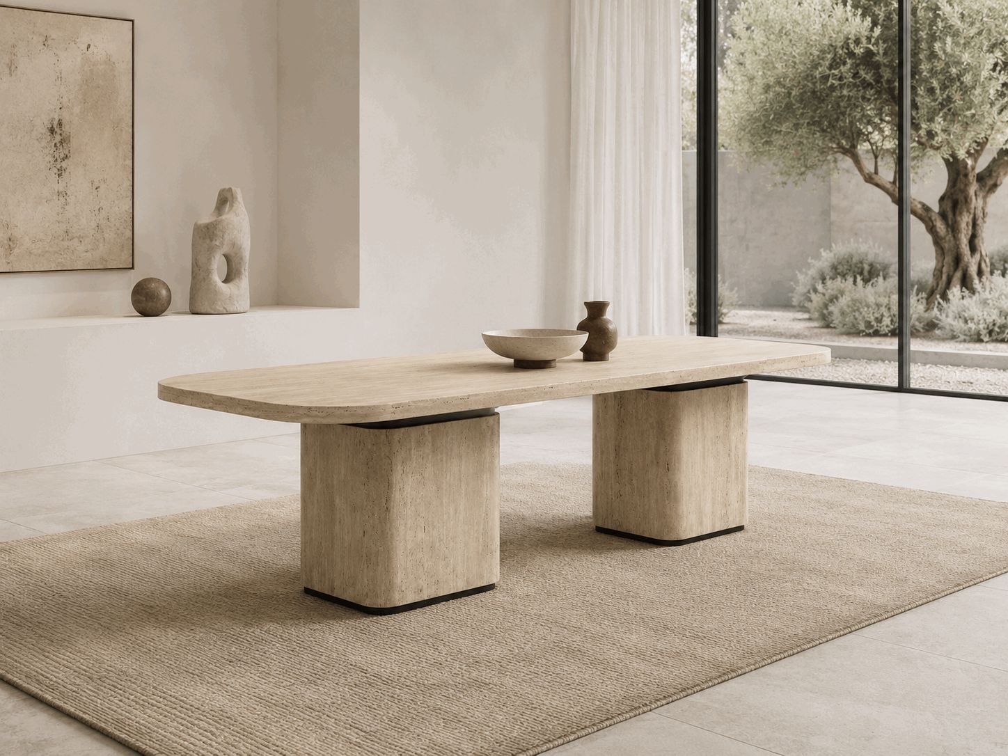 TIVOLI Travertine Dining Table