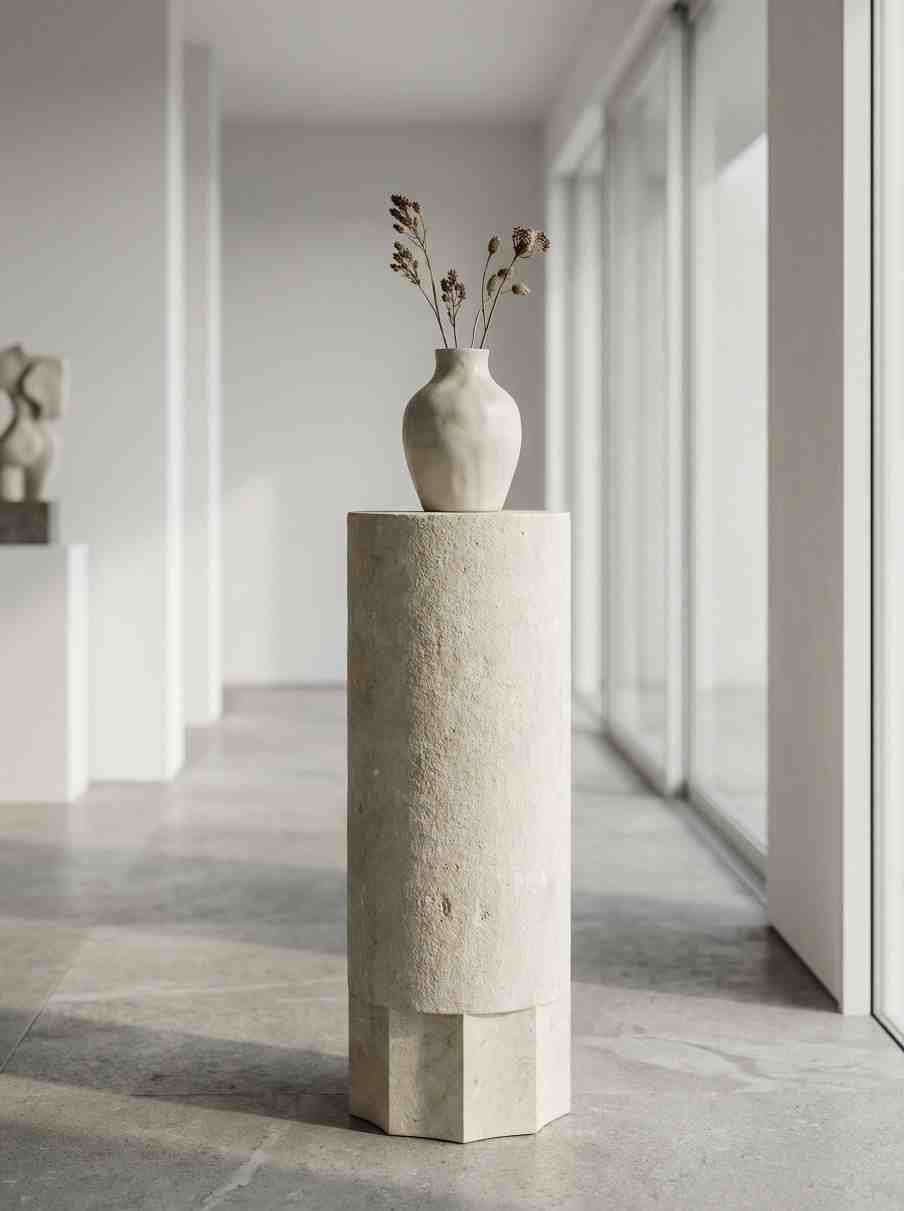 Travertine Column Pedestal