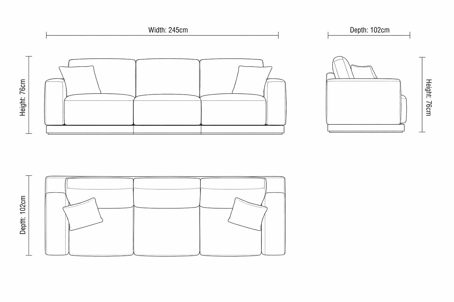 Contemporary Three-Seater Sofa